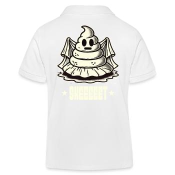 Feuille fantôme de tas de caca d’Halloween - Polo enfant bio Stanley/Stella - blanc - Dos