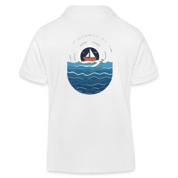 Capitaine en haute mer avec motif de bateau - Polo enfant bio Stanley/Stella - blanc - Dos