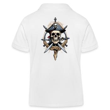 Drapeaux de pirate crâne Jolly Roger costume de pirate - Polo enfant bio Stanley/Stella - blanc - Dos