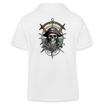 Drapeaux de pirate crâne Jolly Roger costume de pirate - Polo enfant bio Stanley/Stella - blanc - Dos