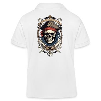 Drapeaux de pirate crâne Jolly Roger costume de pirate - Polo enfant bio Stanley/Stella - blanc - Dos