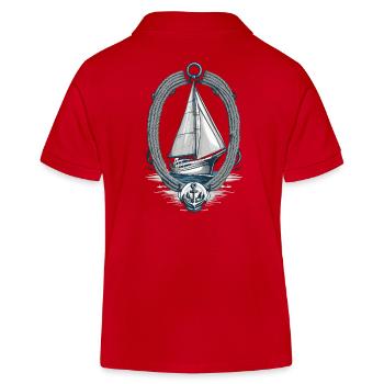 Voile Aventure Élégance Maritime - Polo enfant bio Stanley/Stella - rouge - Dos
