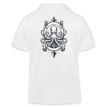 Krake Seeungeheuer Hobby Fischer Seefahrer - Kinder Organic Poloshirt Mini Sprinter von Stanley/Stella - Weiß - Hinten