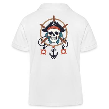 Lustiges Piraten Outfit Jolly Roger Design - Kinder Organic Poloshirt Mini Sprinter von Stanley/Stella - Weiß - Hinten