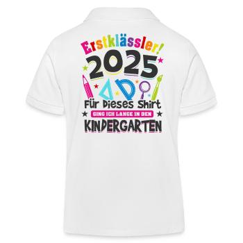 Erstklässler 2025 Einschulung Kita Kiga Geschenk - Kinder Organic Poloshirt Mini Sprinter von Stanley/Stella - Weiß - Hinten