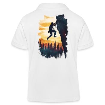 Kletterer Silhouette: Am Limit in den Alpen - Kinder Organic Poloshirt Mini Sprinter von Stanley/Stella - Weiß - Hinten