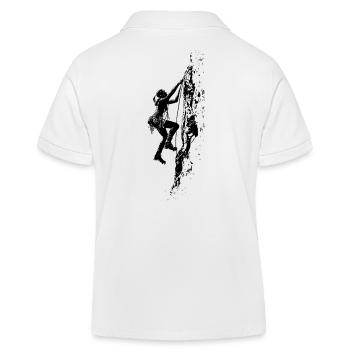 Klettern in den Alpen: Amour am Fels beim Freeclim - Kinder Organic Poloshirt Mini Sprinter von Stanley/Stella - Weiß - Hinten