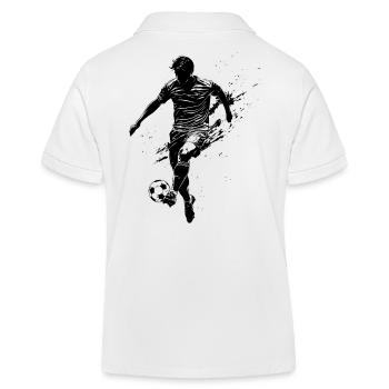Footballer silhouette - footballer in motion - Kids Organic Polo Shirt by Stanley/Stella - white - Back