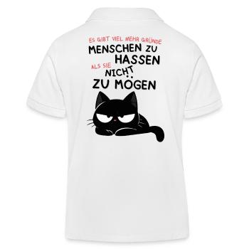 Schwarze Katze hasst Menschen – Zynisch & Lustig - Kinder Organic Poloshirt Mini Sprinter von Stanley/Stella - Weiß - Hinten