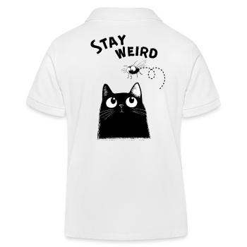 Stay Weird – Lustige schwarze Katze - Kinder Organic Poloshirt Mini Sprinter von Stanley/Stella - Weiß - Hinten
