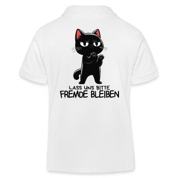 Lass unsFremde bleiben - Schwarze Katze Zynisch - Kinder Organic Poloshirt Mini Sprinter von Stanley/Stella - Weiß - Hinten