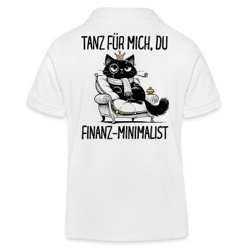 Tanz Finanz-Minimalist - Katzenkönig auf Thron - Kinder Organic Poloshirt Mini Sprinter von Stanley/Stella - Weiß - Hinten