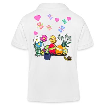 Ostern Küken Ostereier Kinder Kind - Kinder Organic Poloshirt Mini Sprinter von Stanley/Stella - Weiß - Hinten