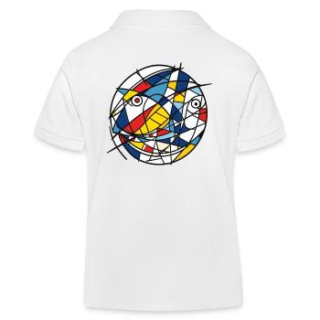 Fisch Meerestier - Kinder Organic Poloshirt Mini Sprinter von Stanley/Stella - Weiß - Hinten