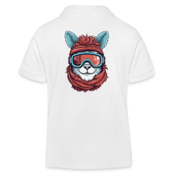 Lama Wintersport - Kinder Organic Poloshirt Mini Sprinter von Stanley/Stella - Weiß - Hinten