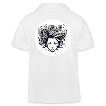 Frau Frisur Haare - Kinder Organic Poloshirt Mini Sprinter von Stanley/Stella - Weiß - Hinten