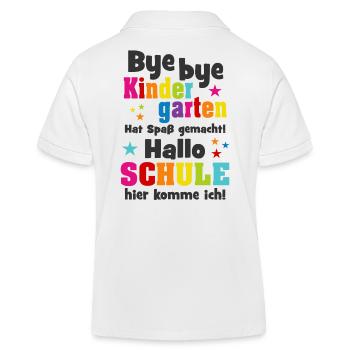 Einschulung Kindergarten Schulkind Schule Geschenk - Kinder Organic Poloshirt Mini Sprinter von Stanley/Stella - Weiß - Hinten