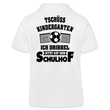Schulkind Fußball Schulanfang Einschulung Geschenk - Kinder Organic Poloshirt Mini Sprinter von Stanley/Stella - Weiß - Hinten