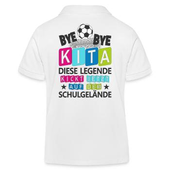 Einschulung Schulkind Fußball Schulanfang Geschenk - Kinder Organic Poloshirt Mini Sprinter von Stanley/Stella - Weiß - Hinten