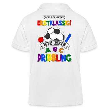 Schulanfang Fußball Schulkind Einschulung Geschenk - Kinder Organic Poloshirt Mini Sprinter von Stanley/Stella - Weiß - Hinten