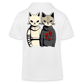 Cartoon Rivals: Cat vs. Cat - Kids Organic Polo Shirt by Stanley/Stella - white - Back