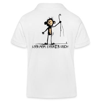 Affe fand einen Stock - Kinder Organic Poloshirt Mini Sprinter von Stanley/Stella - Weiß - Hinten