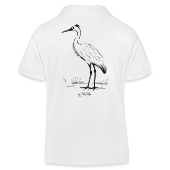 Grand oiseau sur échasses comme une grue - Polo enfant bio Stanley/Stella - blanc - Dos