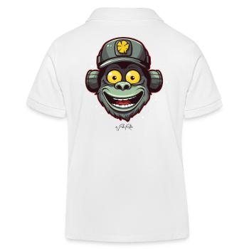 Funky, lustiger, freundlicher Affe - Kinder Organic Poloshirt Mini Sprinter von Stanley/Stella - Weiß - Hinten