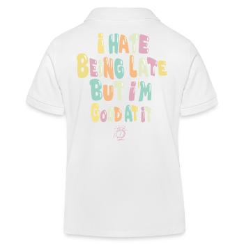 I'm late and I'm good at it - Kids Organic Polo Shirt by Stanley/Stella - white - Back
