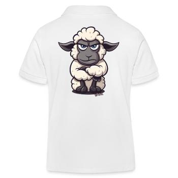 Bad mood and being offended by the sheep - Kids Organic Polo Shirt by Stanley/Stella - white - Back