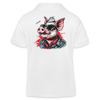 Cool Rocker Rockabilly Rock Pig - Polo enfant bio Stanley/Stella - blanc - Dos
