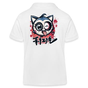 Mur de graffiti Japon Anime : Chat coquin - Polo enfant bio Stanley/Stella - blanc - Dos