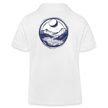 Mond und Natur: Fluss und Berge - Kinder Organic Poloshirt Mini Sprinter von Stanley/Stella - Weiß - Hinten