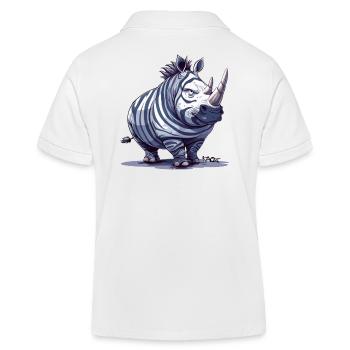 drôle de rhinocéros déguisé en gros zèbre - Polo enfant bio Stanley/Stella - blanc - Dos