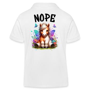 Pferd Lustiger Spruch Nope für Pferdeliebhaber - Kinder Organic Poloshirt Mini Sprinter von Stanley/Stella - Weiß - Hinten