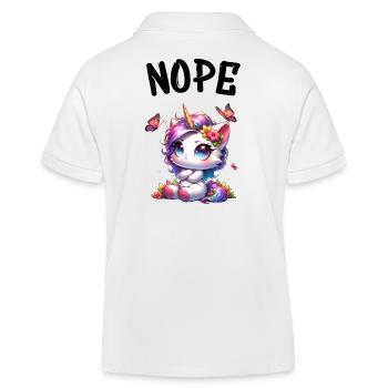 Unicorn Saying Nope Boy and Girl Mythical Creature - Kids Organic Polo Shirt by Stanley/Stella - white - Back