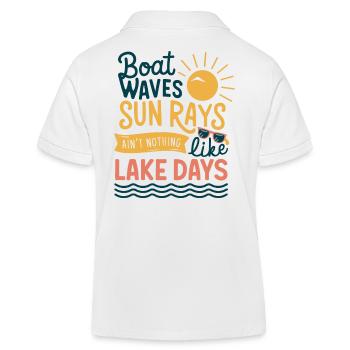 Vagues de bateaux, rayons de soleil, journées en mer, été, - Polo enfant bio Stanley/Stella - blanc - Dos