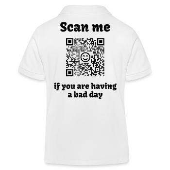 QR-Code mit liebevoller Botschaft - Kinder Organic Poloshirt Mini Sprinter von Stanley/Stella - Weiß - Hinten