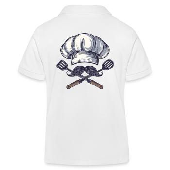 Mit Schnurrbart und Kreuz: Ein Meisterkoch - Kinder Organic Poloshirt Mini Sprinter von Stanley/Stella - Weiß - Hinten