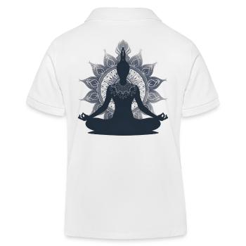 Serenes Yoga-Pose-Silhouette mit Mandala - Kinder Organic Poloshirt Mini Sprinter von Stanley/Stella - Weiß - Hinten