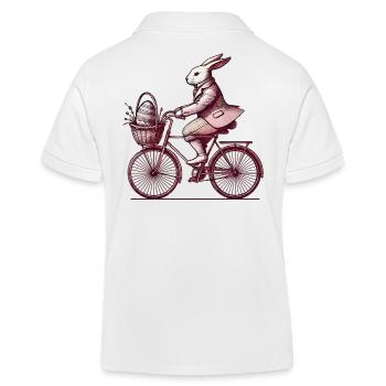 Easter Bunny Bicycle Retro Style - Kids Organic Polo Shirt by Stanley/Stella - white - Back