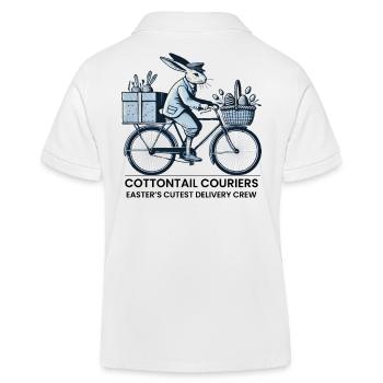 Easter Cottontail Couriers Retro Vintage Style - Kids Organic Polo Shirt by Stanley/Stella - white - Back