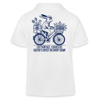 Ostern Kuriere Häschen Retro Liefercrew - Kinder Organic Poloshirt Mini Sprinter von Stanley/Stella - Weiß - Hinten