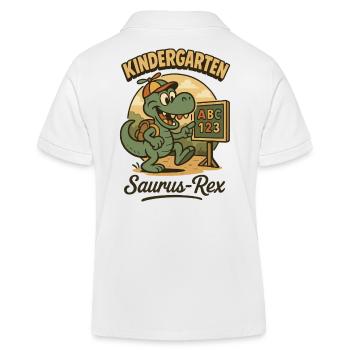 Nursery Saurus Rex Dinosaur Lover - Kids Organic Polo Shirt by Stanley/Stella - white - Back