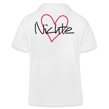 Nichte Herz Geschenk Geschenkidee Partnerlook - Kinder Organic Poloshirt Mini Sprinter von Stanley/Stella - Weiß - Hinten