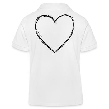 Coeur amour symbole cadeau anniversaire amitie - Polo enfant bio Stanley/Stella - blanc - Dos
