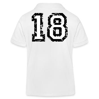 Le numéro dix-huit, - No. 18 (deux couleurs) blanc - Polo enfant bio Stanley/Stella - blanc - Dos
