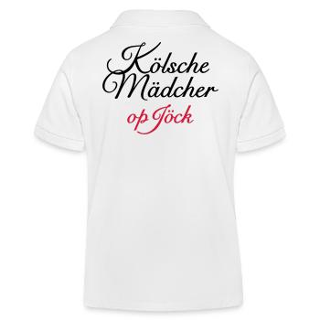 Kölsche Mädcher op Jöck Mädchen aus Köln unterwegs - Kinder Organic Poloshirt Mini Sprinter von Stanley/Stella - Weiß - Hinten