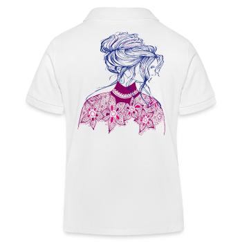 Illustration de fille - Polo enfant bio Stanley/Stella - blanc - Dos