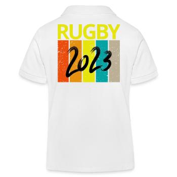 rugby, rugby sport, fan de rugby, rugby 2023 - Polo enfant bio Stanley/Stella - blanc - Dos